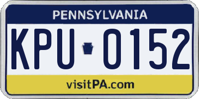 PA license plate KPU0152