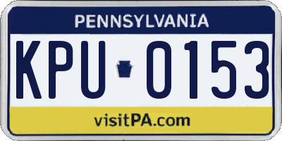 PA license plate KPU0153