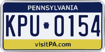 PA license plate KPU0154
