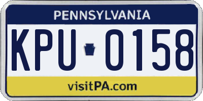 PA license plate KPU0158