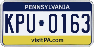 PA license plate KPU0163