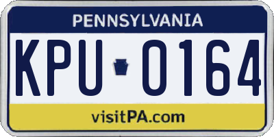 PA license plate KPU0164