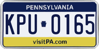 PA license plate KPU0165