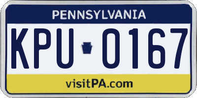 PA license plate KPU0167