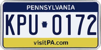 PA license plate KPU0172