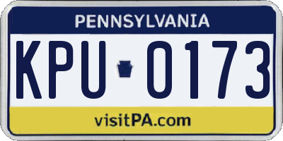 PA license plate KPU0173
