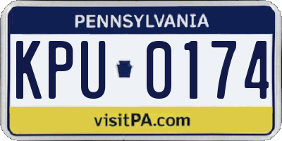 PA license plate KPU0174
