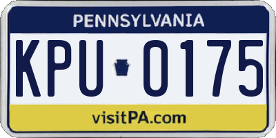 PA license plate KPU0175