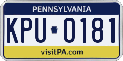 PA license plate KPU0181