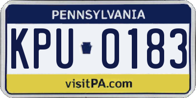 PA license plate KPU0183