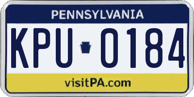 PA license plate KPU0184