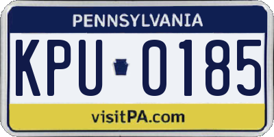 PA license plate KPU0185