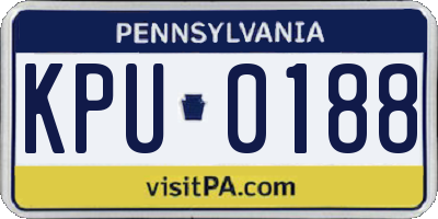 PA license plate KPU0188