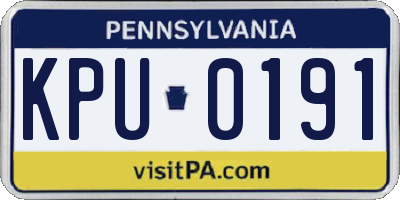 PA license plate KPU0191
