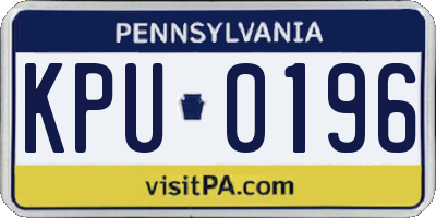 PA license plate KPU0196