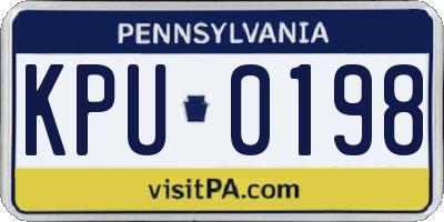 PA license plate KPU0198