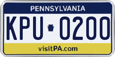 PA license plate KPU0200