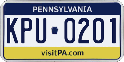 PA license plate KPU0201
