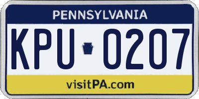PA license plate KPU0207