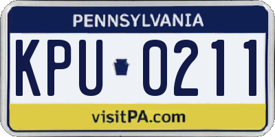 PA license plate KPU0211
