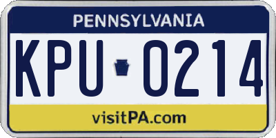 PA license plate KPU0214