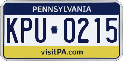 PA license plate KPU0215