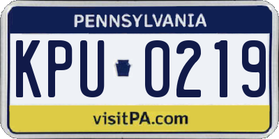 PA license plate KPU0219