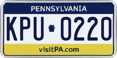 PA license plate KPU0220