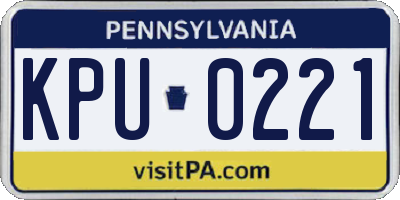 PA license plate KPU0221