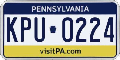 PA license plate KPU0224