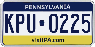 PA license plate KPU0225
