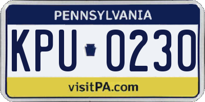 PA license plate KPU0230