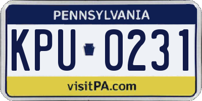 PA license plate KPU0231