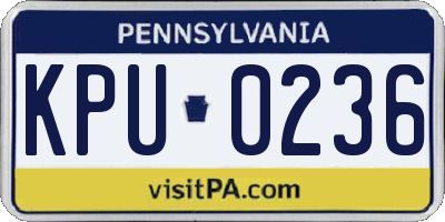 PA license plate KPU0236
