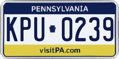 PA license plate KPU0239