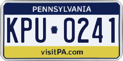 PA license plate KPU0241