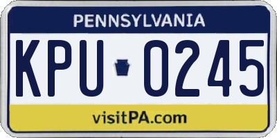 PA license plate KPU0245