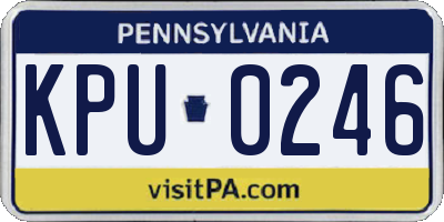 PA license plate KPU0246