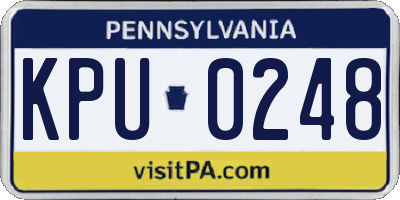 PA license plate KPU0248