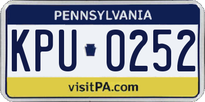 PA license plate KPU0252