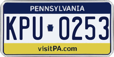PA license plate KPU0253