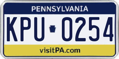 PA license plate KPU0254