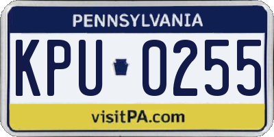 PA license plate KPU0255