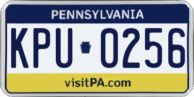 PA license plate KPU0256