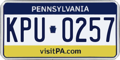 PA license plate KPU0257