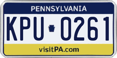 PA license plate KPU0261