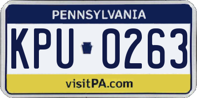 PA license plate KPU0263