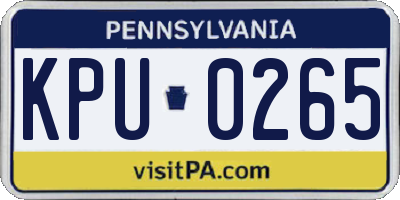 PA license plate KPU0265