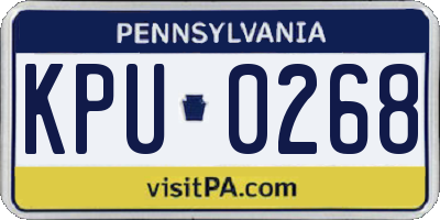 PA license plate KPU0268