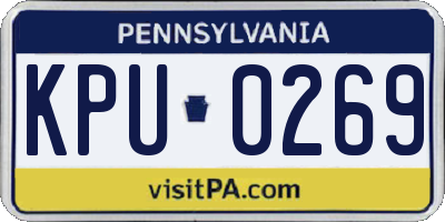 PA license plate KPU0269